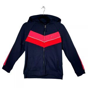 Tommy Hilfiger Youth Girl's Full Zip French Terry Sweater Size XL (16) Navy/Pink